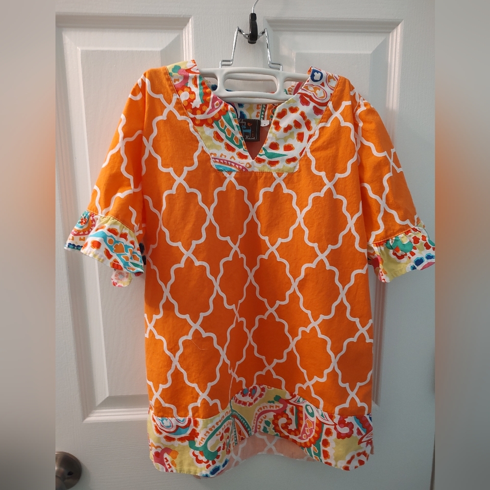 Haley and the Hound Colorful Short-sleeved Girl's Dress Size 8